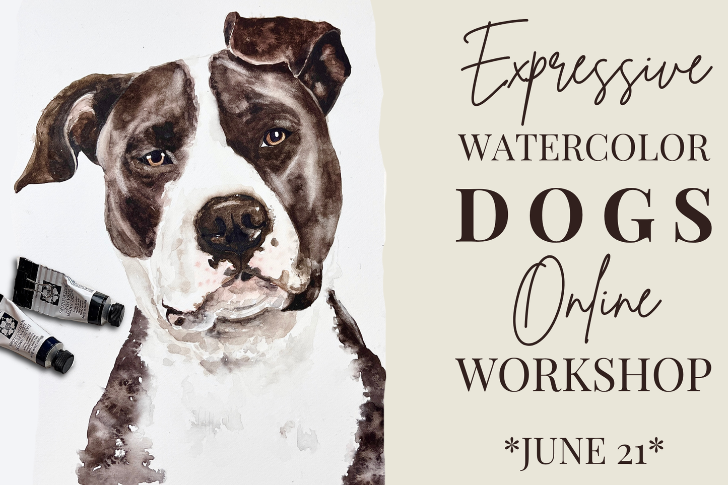 Workshop- Expressive Watercolor Dogs