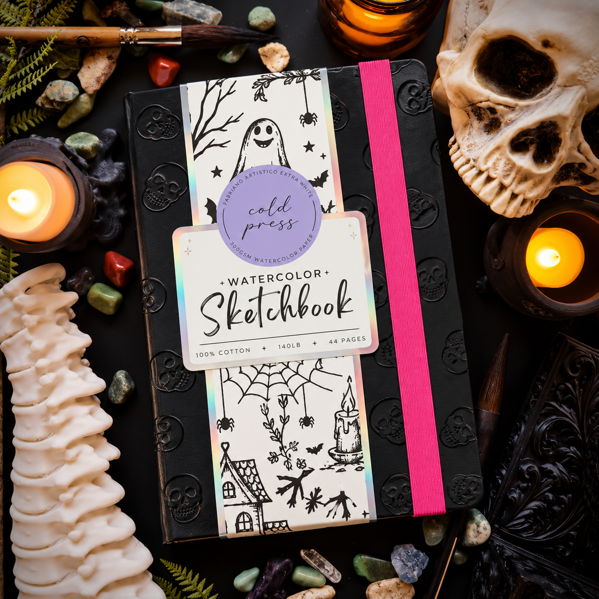Spooky Handmade Watercolor Sketchbook: A5 Portrait Cold Press