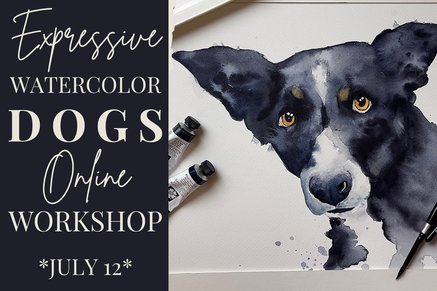 Workshop- Expressive Watercolor Dogs